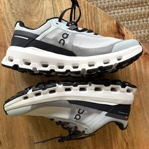 On Running Women's Shoes - Black and Gray and Blue - cloudnova 2
